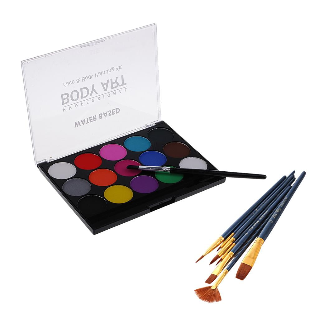 Milageto 5 Colors Non-toxic Face&Body Paint Painting Brushes for Fancy Party Make Up