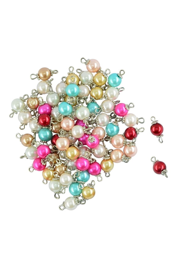 50 Piece Wholesale Colorful Eye Pin Glass Pearl Daisy Flower Alloy Cap Charms 1