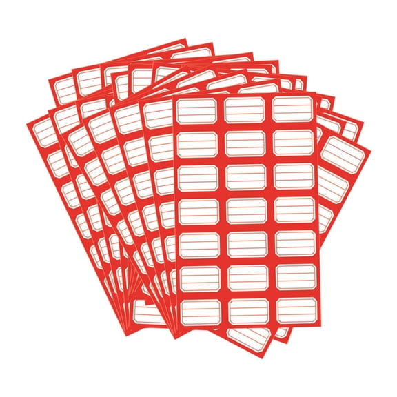 Milageto 50 Pieces Laboratory Label Handwriting Rectangle 1050 Blank Plain Sticker Labels red