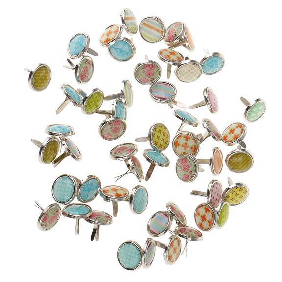 Milageto 50 Pieces Mini Metal Brads Fasteners for Scrapbooking Embellishment Paper Crafts