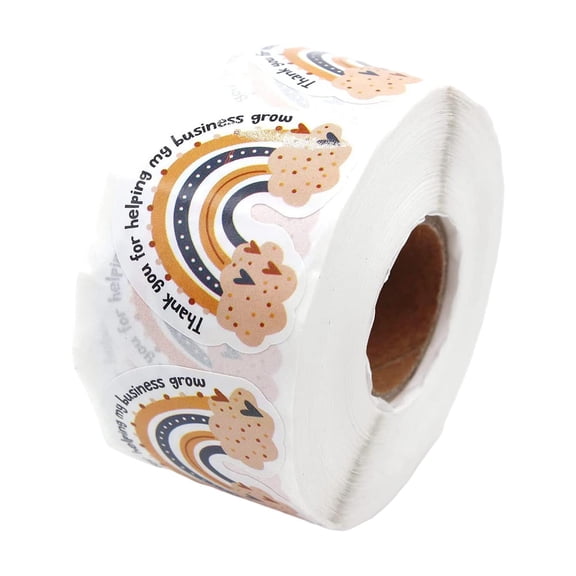 Milageto 500Pcs Rainbow Sticker Decoration Labels Party Bag for Envelope DIY Crafts Album