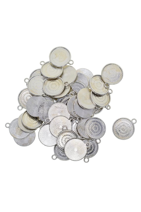 50Pieces 16 mm Round Blank Cabochon Tray Base Bezel Setting Single Loops Charms