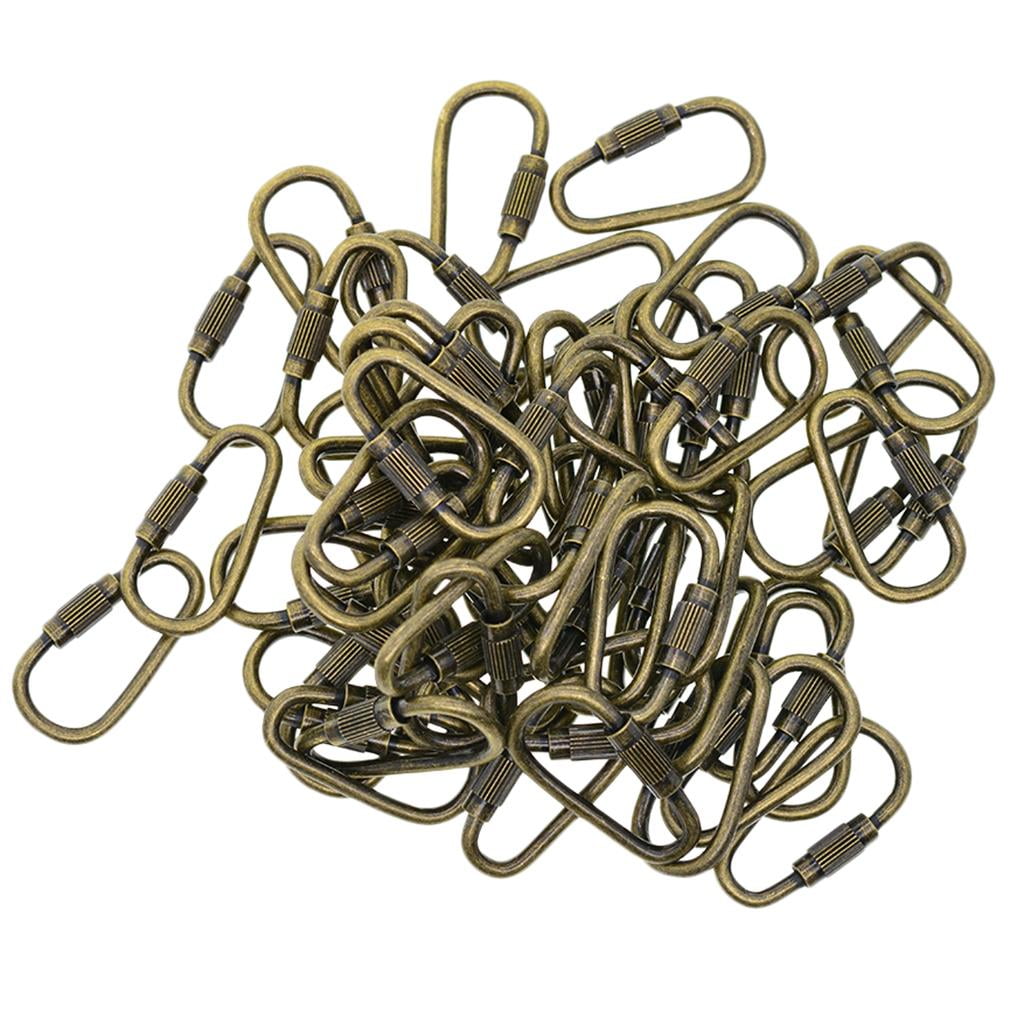 Milageto 50x Copper Screw Locking Clasp Key Chain Key Ring DIY Home Car Key Bag Craft