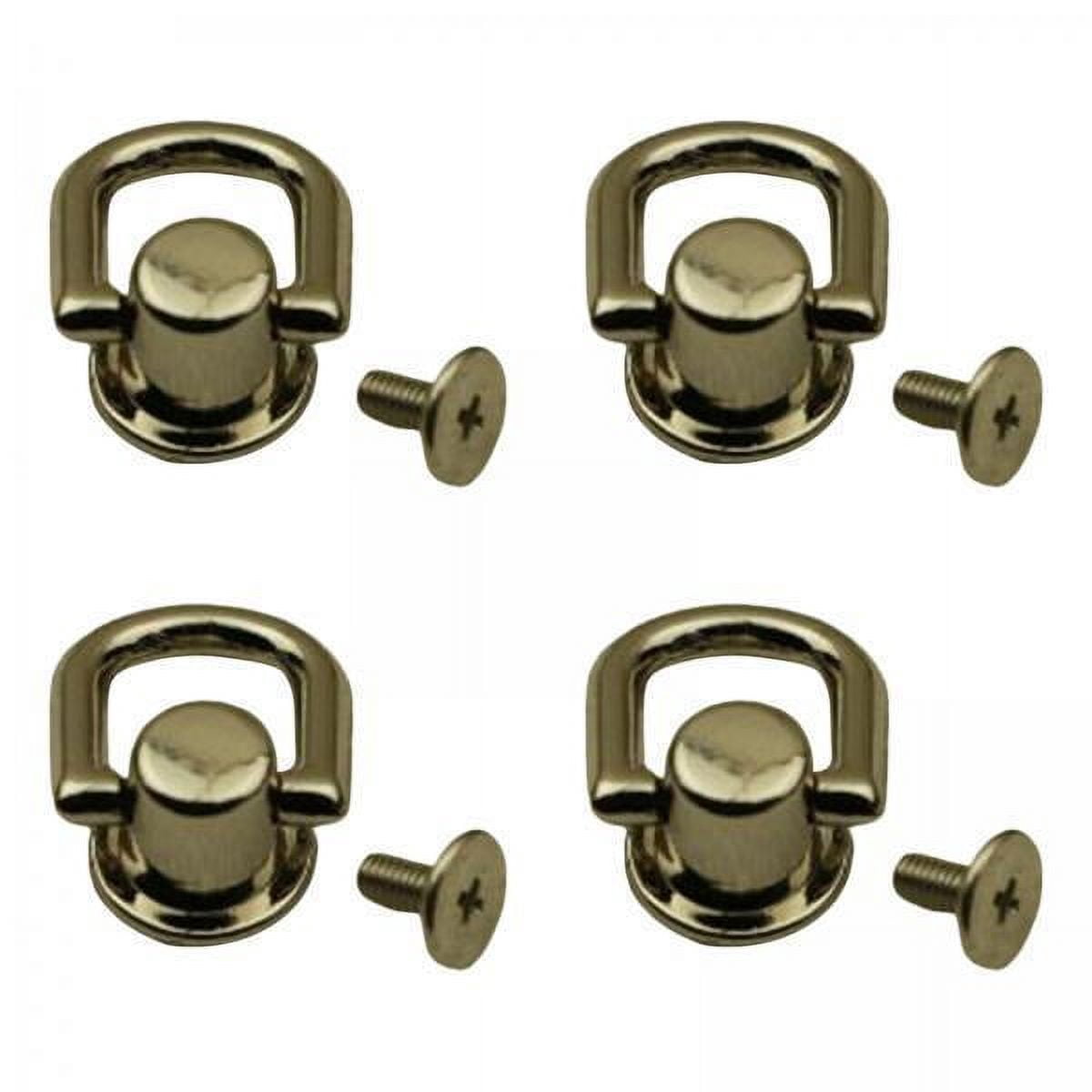 Milageto 5x 4Pcs Bag Side Anchors Purse Making Clamps D Rings Head Stud Hooks Clasps Fasteners for Shoulderbag, Handbags, Shoulder Bags, Leather Craft , Copper 5 Pcs