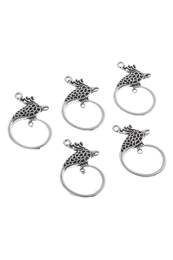 5x Alloy Phoenix Charms Jewelry Connectors Garment Sewing Findings Accessory antique silver