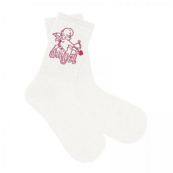 Milageto 5xValentine's Day Socks Comfortable Mid Calf Socks Lovely Valentines Day Gifts black angle