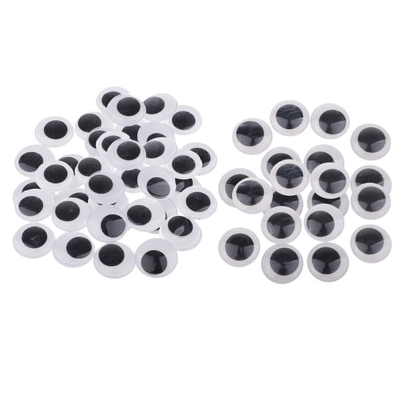 Milageto 60 Pieces 25mm 30mm Self-Adhesive Wiggle Googly Eyes DIY Scrapbooking Crafts Toy