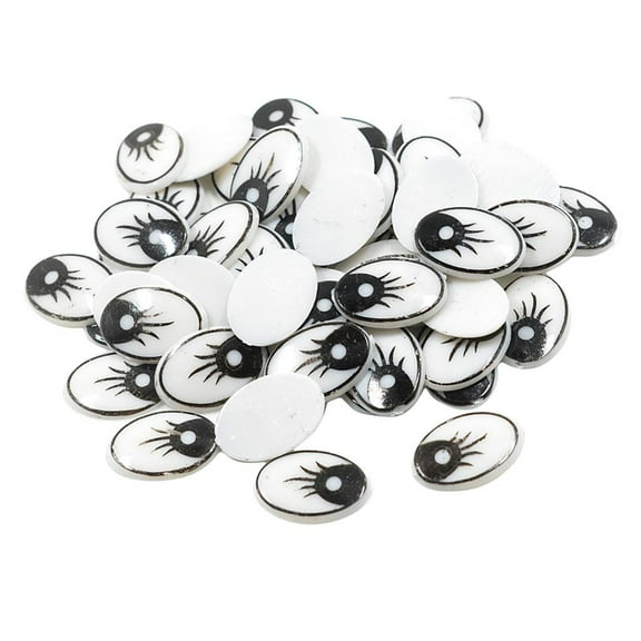 Milageto 60 Pieces Flatback Sticker Eyes DIY Doll Making Accessories Scrapbooking Crafts, white