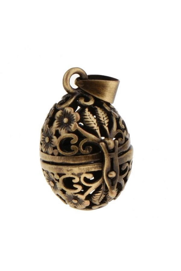 6X Essential Oil Diffuser Perfume Copper Hollow Locket Pendant Charms Bronze