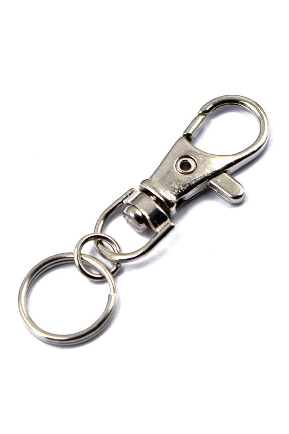 6pcs Antique Silver Round Key Ring Key Chain Clip Swivel Lobster Clasps 55mm 55 mm