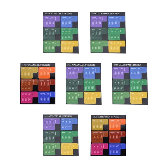 Milageto 7Pcs Calendar Stickers 2023 Card Divider Stationery Journals Embellishment Craft