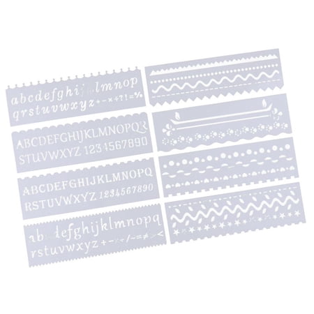 Milageto 8 Pieces Journal Stencil Plastic Planner Drawing Template Stencil Rulers Set for Wave