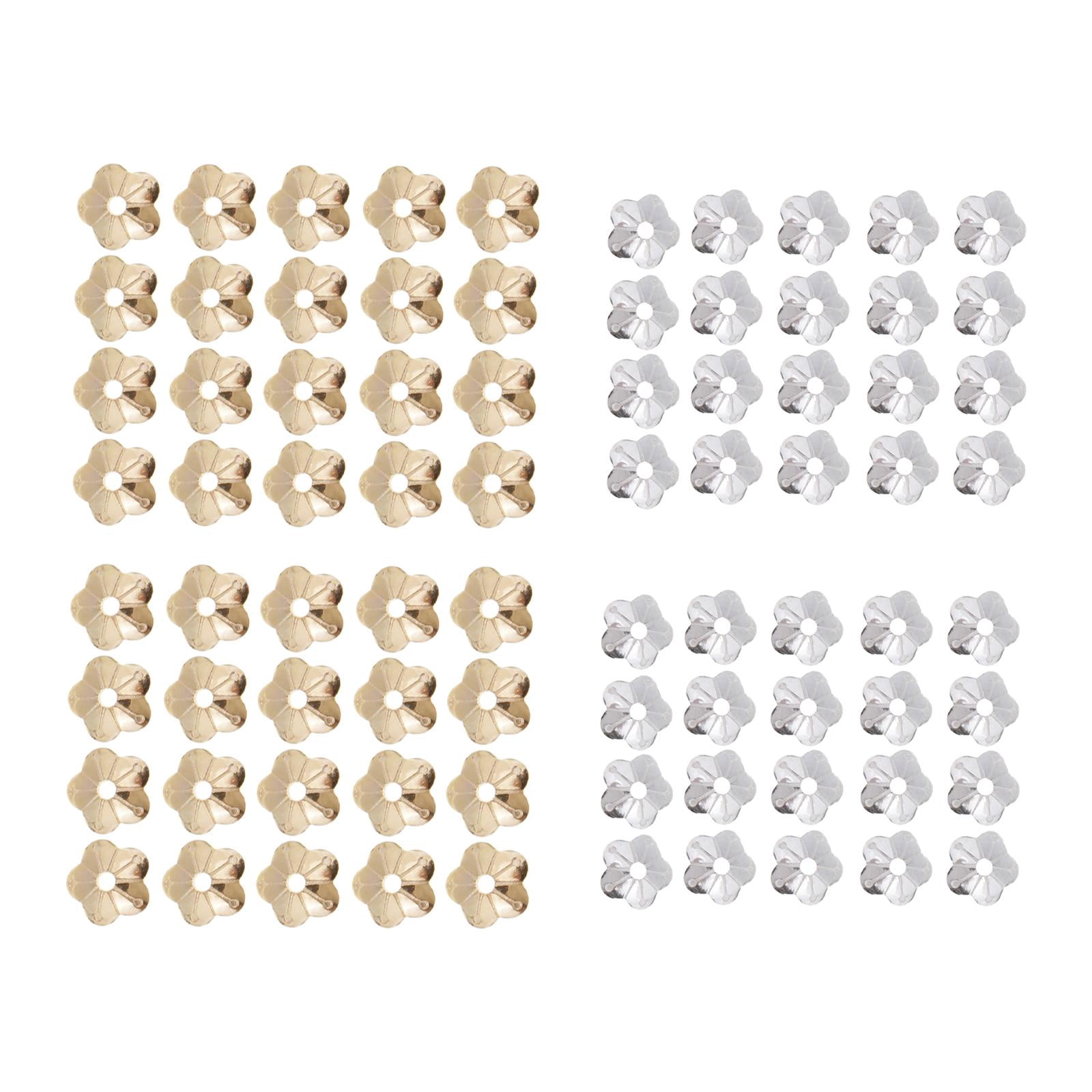 Milageto 80 Pieces 925 Sterling Flower Beads Caps Jewelry Making Findings 4mm