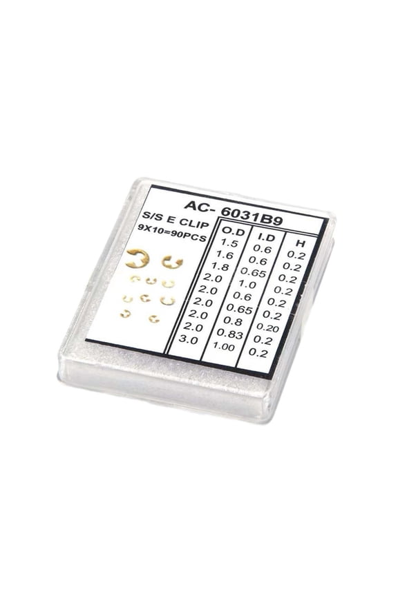 90Pcs Watch Washer Clip 9 Kinds Pusher for Correctors Watchmaker