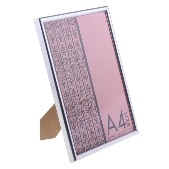 Milageto A4 Natural Wooden Document Frame / Picture Holder Wall Mount or Tabletop Display Silver