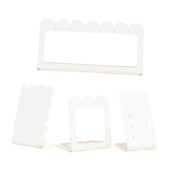 Milageto Acrylic Jewelry Towers Portable Sturdy Retail Earring Rings Organizer Holder white 4pcs