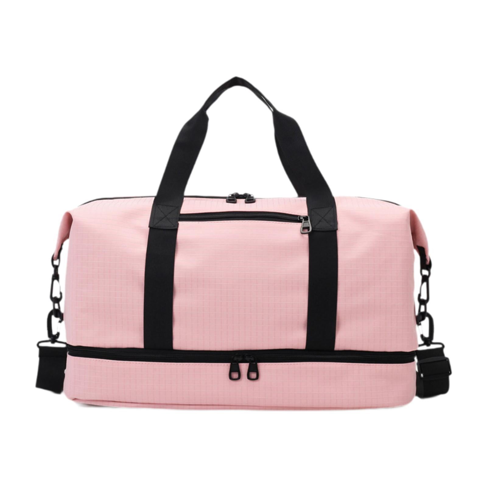 Milageto Airlines Gym Bag Mini Duffel Bag Tote Weekend Bag Personal Item Bag Underseat Carry on Bag for Women Men Holiday Trips Hiking Pink