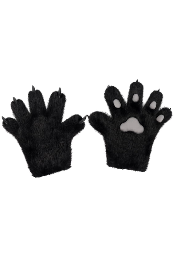 Animal Gloves Adults Men Women Cat Claw Gloves for Party Role Play Halloween Black Gray