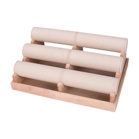 Milageto Bangle Bracelet Holder Decor Jewelry Holder for Bedroom Dressing Table Props Beige