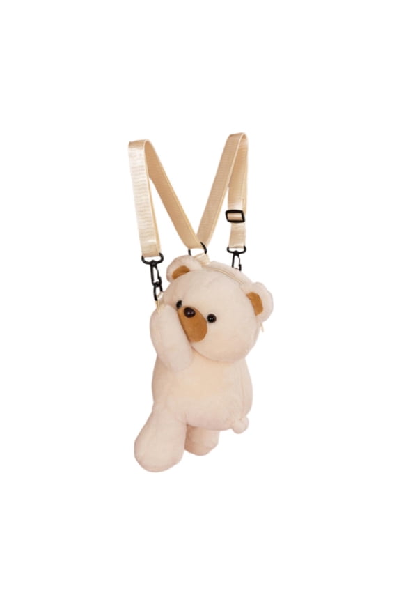 Bear Backpack Adorable Bag Cartoon Casual Stylish Shoulder Purse Beige