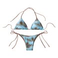 thumbnail image 1 of Milageto Bikini Set Drawstring Stylish Two Piece Bathing Suit for Club Beach Vacation XS, 1 of 8