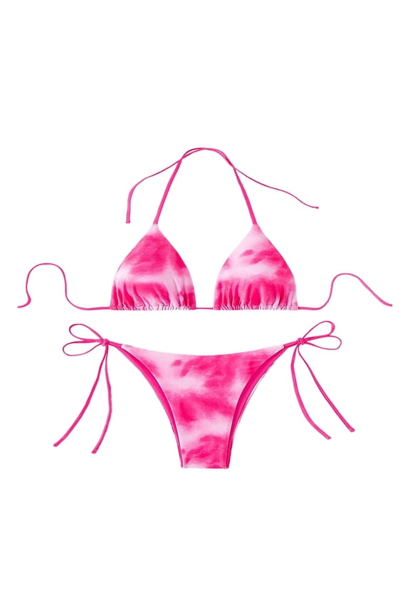 Bikini Set Drawstring Stylish Two Piece Bathing Suit for Club Beach Vacation XS