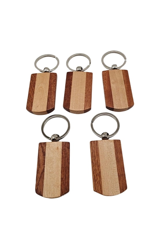Blank Keychain Rectangular Engraved Key Tags for Wooden Rectangle Children