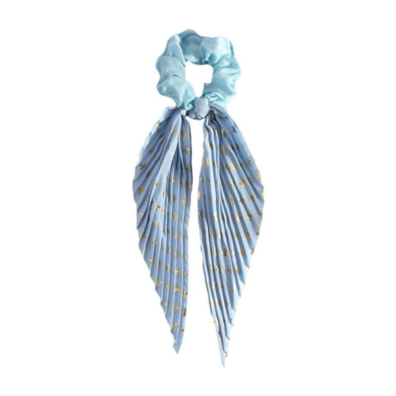 Milageto Bow Hair Scrunchies Elegant Lightweight Long Ribbon for Party Gifts Blue
