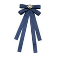 thumbnail image 1 of Milageto Bow Tie for Women Pre Tied Bowtie Fashion Neck Tie Brooch Pin Ribbon Tie for School Uniform Wedding Costume Accessories Party Dark Blue, 1 of 8