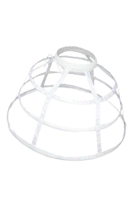 Cage Hoop Skirt Petticoat Crinoline for Bridal Dress Party Stage Performance White