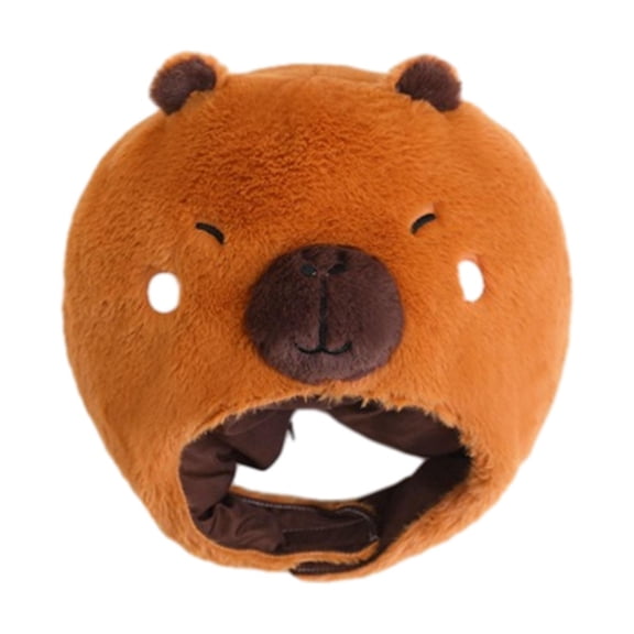 Milageto Capybara Headwear Cute Plush Animal Hat for Stage Performance Birthday Party