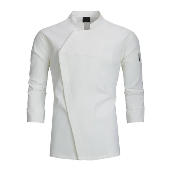 Milageto Chef Coat Casual Breathable Women Men Chef Jacket for Cooking Hotel Caterers L