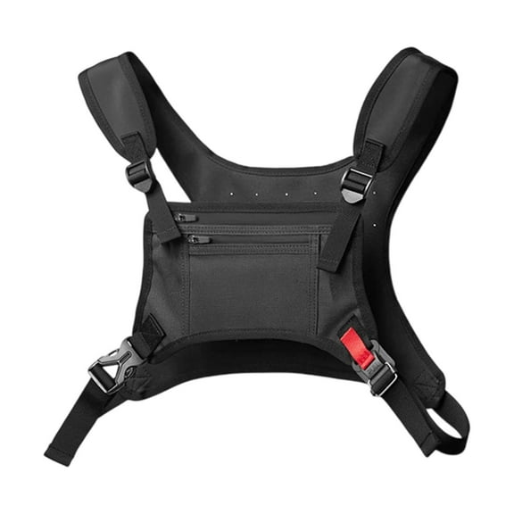 Milageto Chest Rig Bag Chest Harness Vest Chest Bag for Travel Outdoor Sports Fishing black