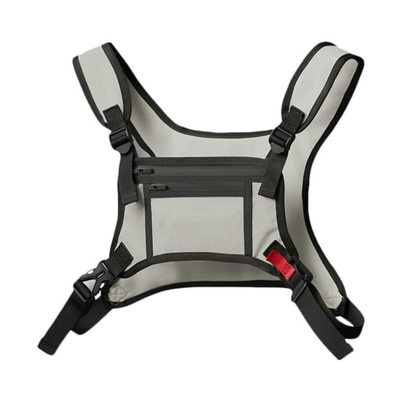 Milageto Chest Rig Bag Chest Harness Vest Chest Bag for Travel Outdoor Sports Fishing gray