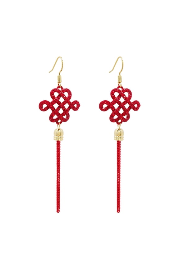 Chinese New Year Earrings for Women Metal for Dating Wedding Winter Festival