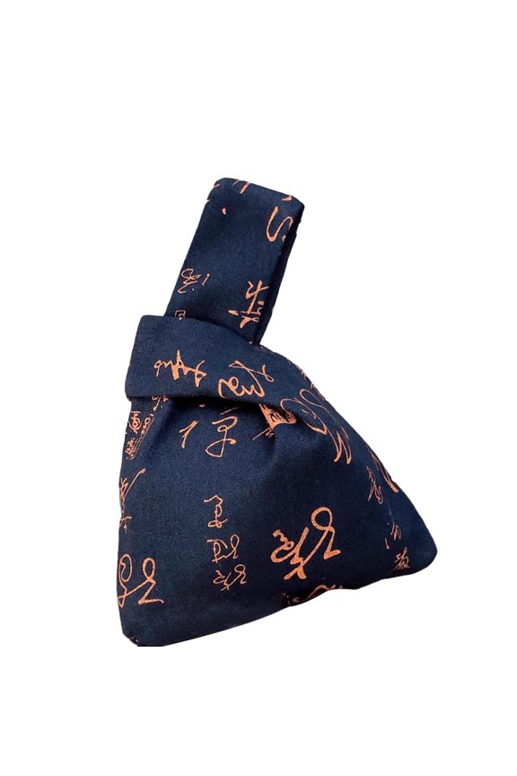 Chinese Pattern Knot National Clutch Bag Gift Tote Blue