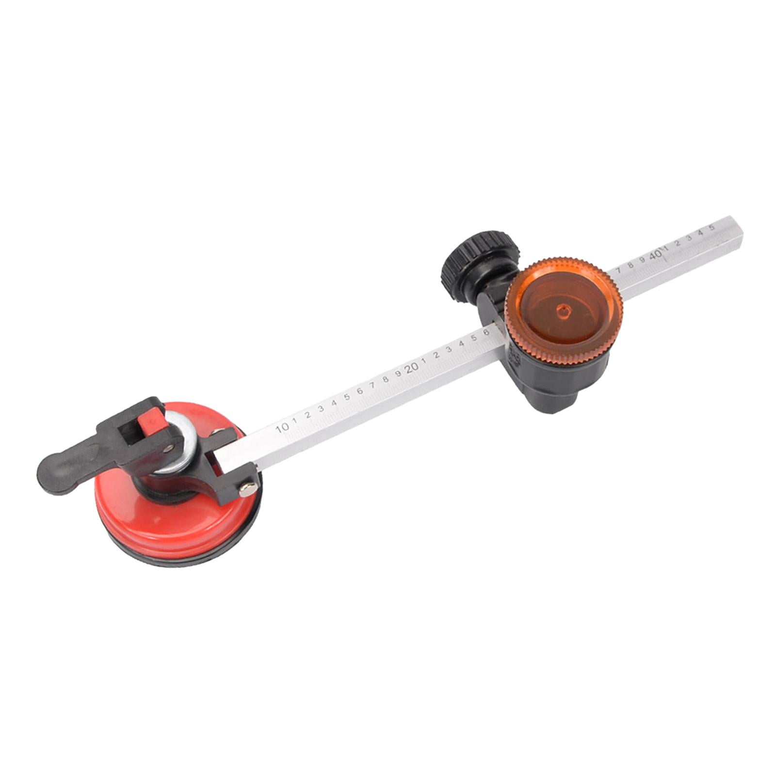 Milageto Circular Glass Cutter, Glass Cutting Tool Cutting Wheels with Handle and Suction Red