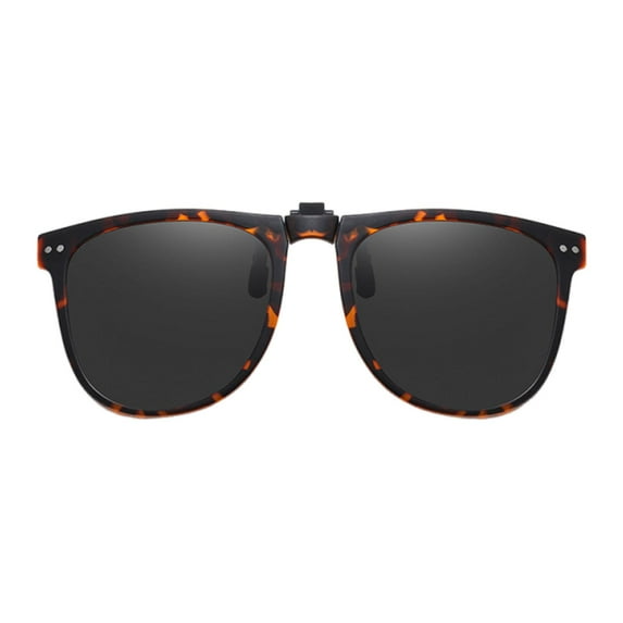 Milageto Clip on Sunglasses Accessories Outdoor Polarized Lens Attachment for Men Outdoor Tortoiseshell