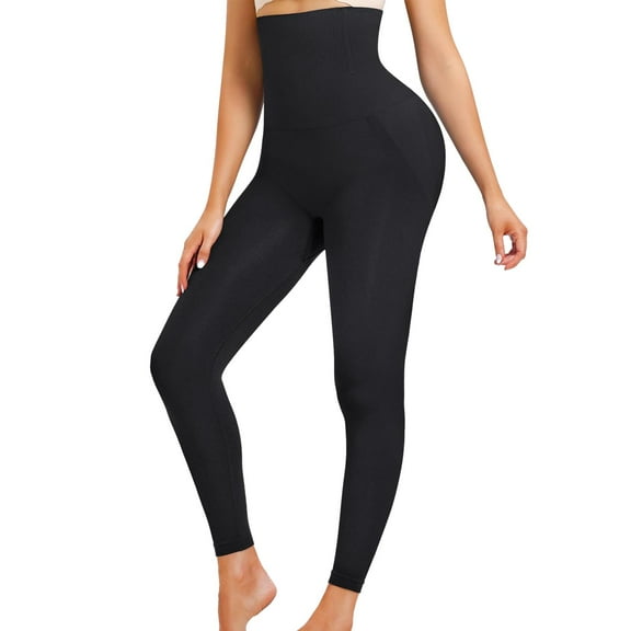 Milageto Compression Legging Tights for Women Body Shaper Stylish and comfortable shaping L Black