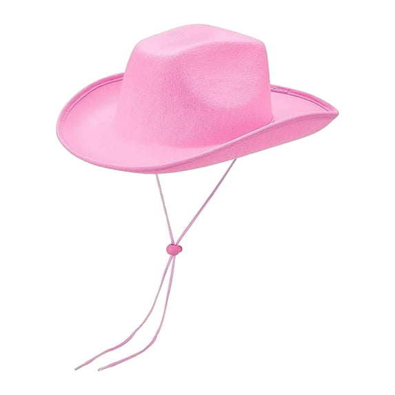 Milageto Cowboy Hat Adults Wide Brim hat for Photo Props Festival Themed Party Pink