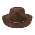 thumbnail image 1 of Milageto Cowboy Hat Big Casual Fashion Classic Photo Props Sun Hat Cowgirl Hat Dark Brown, 1 of 8