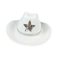 thumbnail image 1 of Milageto Cowboy Hat Props Cowgirl Sombrero Caps for Holiday Dress up Horseback Riding White, 1 of 8