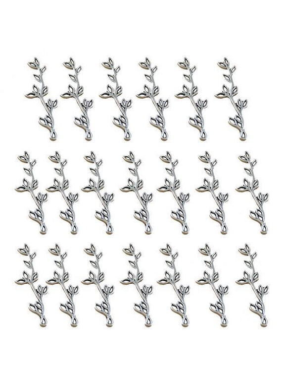 Delicate Tree Branch And Leaf Charms Collection for Handcrafted Jewelry 5 Pcs