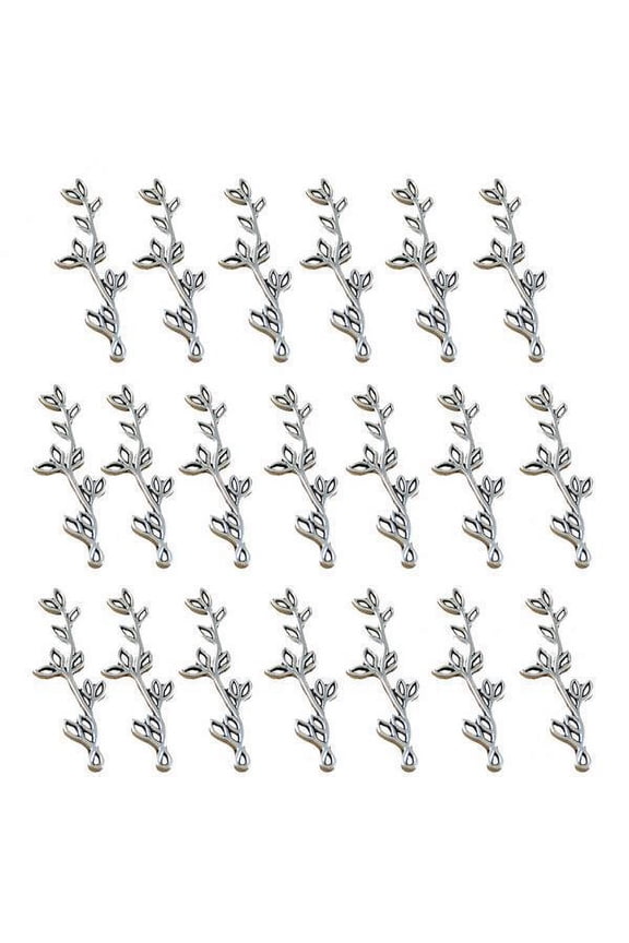 Delicate Tree Branch And Leaf Charms Collection for Handcrafted Jewelry 5 Pcs
