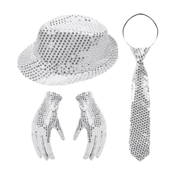 Milageto Disco Cowboy Hat Sequins Fedora Hat for Festival Stage Performance Men Women B