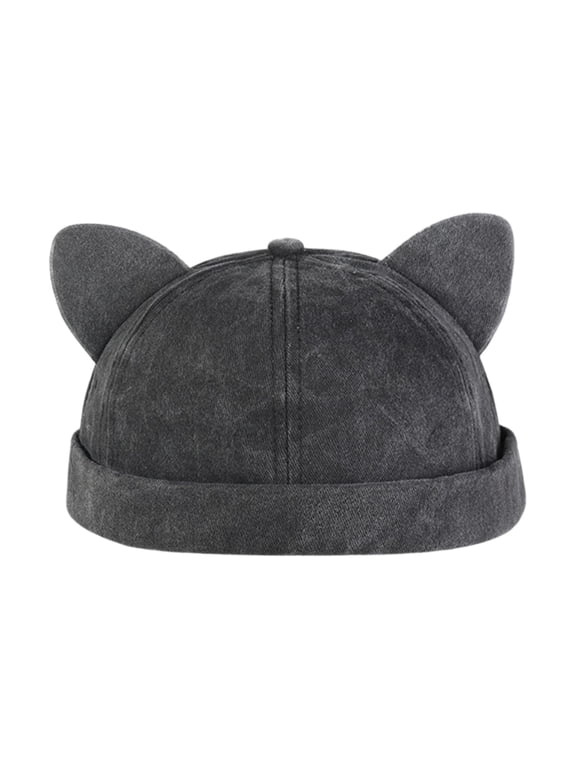 Docker Cap Beanie - Stylish Visorless Flip Sailor Skull Cap - Perfect for Dates, Black