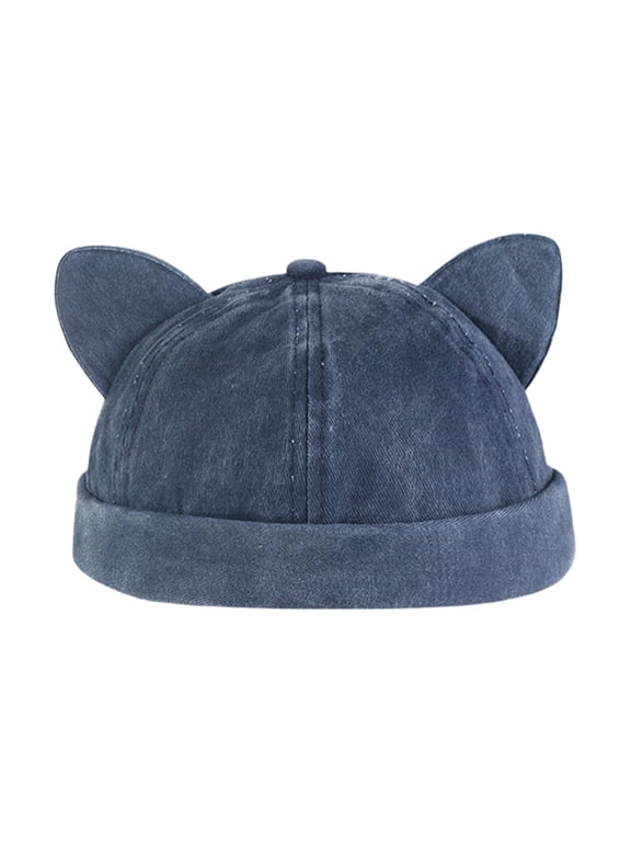 Docker Cap Beanie - Stylish Visorless Flip Sailor Skull Cap - Perfect for Dates, Dark Blue