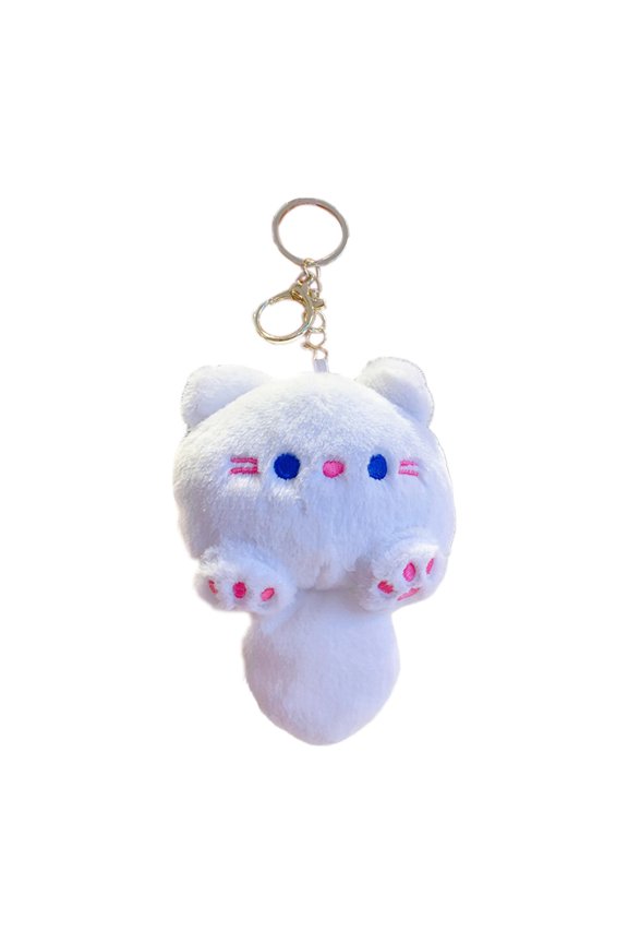 Doll Keychain Cartoon Multipurpose Cartoon Character Portable Soft Novelty white