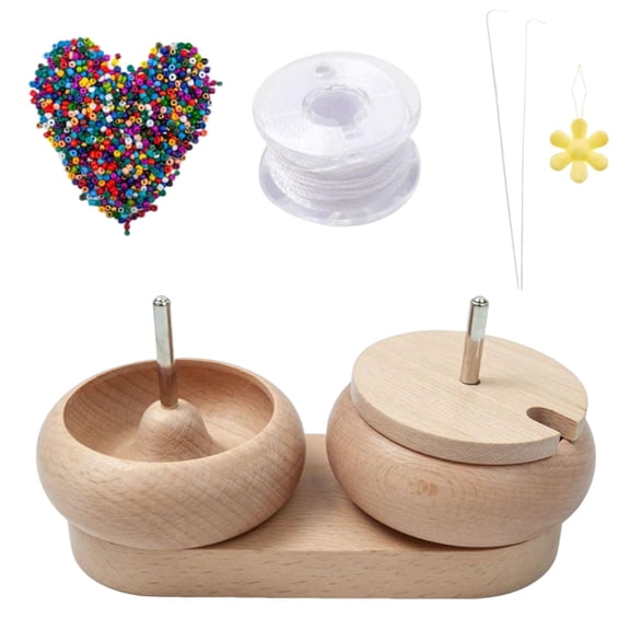 Milageto Dual Bowl Bead Spiner, DIY Jewelry Tool Bead Bowl Loader Charms Crafts Bead Loom