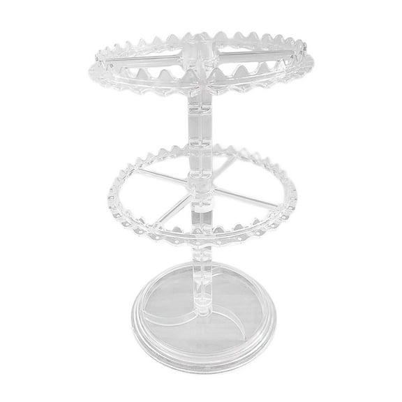 Milageto Earring Organizer Carousel Jewelry Display Stand for Bracelet Watch Earrings 2 Tier Clear